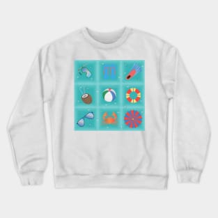 Summer beach accessories Crewneck Sweatshirt